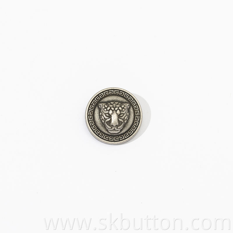 Customized Embossed Dome Metal Sewing custom 3d shank button for coat factory sale directly